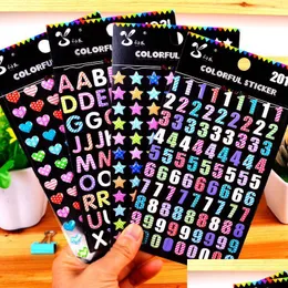 Novelty Items Cute 3D Sticker Stereo English Letter Number Five Pointed Star Love Heart Shaped Stickers Diy Scrapbook Decorate Paste Dhzvj