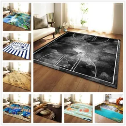 Tappeti Stile nordico Dimensioni più grandi Flanella Velluto Memory Foam Tappeto Bambini Gioco di basket Tappetino Tappeti da gioco per bambini Parlor Decor Area Rug