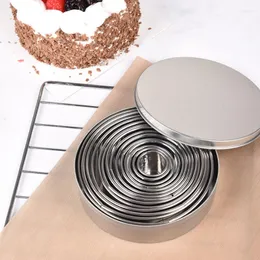 Formy do pieczenia 14pcs/działka stal nierdzewna okrągłe ciasteczko praktyczny futry ciastka okrąg DIY mussse ciasto deser do dekoracji ciasta