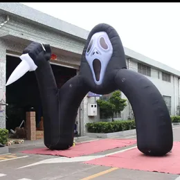 Reklama donflatibles Giant Giant Black Scary Skull Ghost Arch Inflatible Archway Halloween z Air Blower for Yard Party Dekoracja