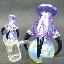 Altri accessori per fumatori Glass Dragon Claw Orb Pearl Bong con 10 mm 45 ﾰ Giunto femmina Mano viola Bong ad acqua Tubi Oil Rig Bubblers Dh1El
