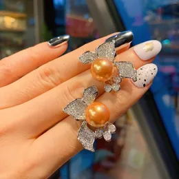 Boucles d'oreilles pendantes 2022 tendance 925 argent 12mm perle d'eau douce pour les femmes de luxe haute Zircon cubique fête de mariage bijoux fins cadeau