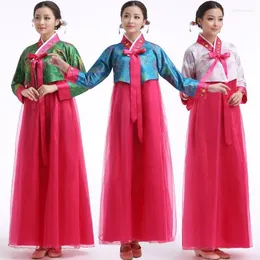 Scena noszona tradycyjna zielona koreańska sukienka starożytna dla dorosłych narodowa wydajność taneczna Da Chang dzisiaj