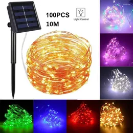 Strings LED Solar Copper Drut Lampa Outdoor Fairy Light