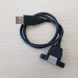 10pcs/lot USB 2.0 Tip A Erkek ila Kadın Pannel Montaj Vidalı Veri Uzatma Kablosu 50cm Siyah Endüstriyel Kontrol Şasi için