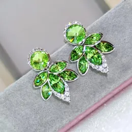 Stud Küpe Trend Mücevher 2022 Yaz Boucle D'Oreille Avusturya Kristal ile Yapılan Kadınlar Moda Çiçek Bijoux Kız Hediye