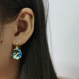 ダングルイヤリング女性のためのクリエイティブスペースドロップ面白いデザイン耳のピアスユニークなファッションジュエリーホリデーギフトボーイガールアクセサリ2022