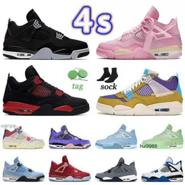 2023 UOMINI DONNE DONNE BASKEBBALL SCARPE 4 4S Black Canvas Union Desert Moss Analisi Offs Noir White Cream Sail Red Thunder Raptors GS Motorsports Cooljordon Jordab