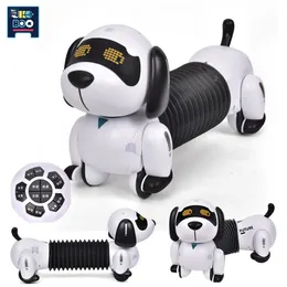 RC Robot UKBOO Interactive Dog Remote Control IC Stunt Dachshund Electronic Pet Smart Program Education Toys for Children 221104