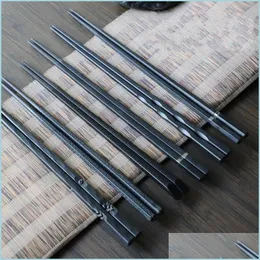 Chopsticks 1 Pair Japanese Chopsticks Alloy Nonslip Sushi Food Sticks Chop Chinese Gift Reusable Chopstick 342 D3 Drop Delivery Home Dhlbc