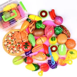 Kök spelar mat Retend Toys Plastic Cutting Fruit Vegetable Preteny Children Kitchen Montessori Learning Education 221105
