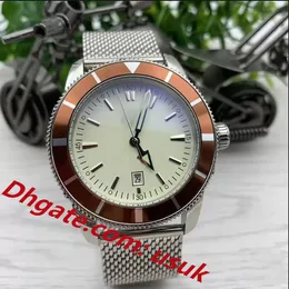 슈퍼 품질의 해양 시리즈 날짜 남성 시계 47mm 대형 검은 다이얼 칼리버 20 자동 인덱스 시계 스테인리스 스틸 메쉬 브레이슬릿 남자 손목 시계