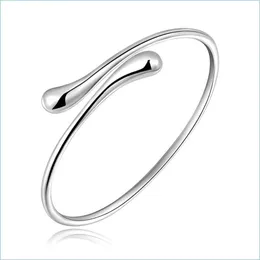 Bangle Bangle Fashion Selling Exquisite Trend Sier Water Drop Bracelet Double Round For Women Accessories Giftbangle Delivery Jewelr Dhktq