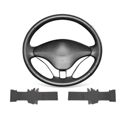 Coperchio ruota del volante in pelle nero morbido a mano morbida a mano per Mitsubishi Pajero 20082011 V733147952