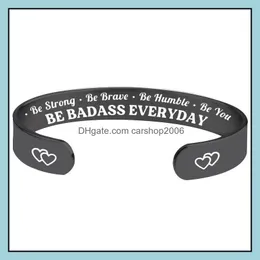 Bangle Bangle Inspirational Bracelet Birthday Teenage Motivational Encouragement Anxiety Ie Strength Cuff Be Brave Strong Badassbang Dhe08