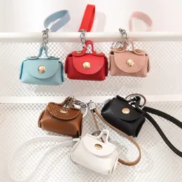 S￶ta mini -mynt Purses Girls Small Earphone Box Soft Leather Houseeper Keychain Wallet Pouch Women's Paser Portable Storage Bag