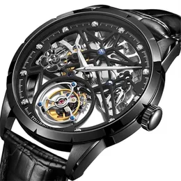 Skeleton Tourbillon Watch Men Business Watch Mechanical Brand Brand Waterproof Watch Watch for Men Relogio Masculino 09242289