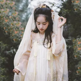 ステージウェア女性ハンフドレス中国の伝統的なフォークコスチュームガールハン王朝ダンスレディフェアリーコスプレ服が改善されました