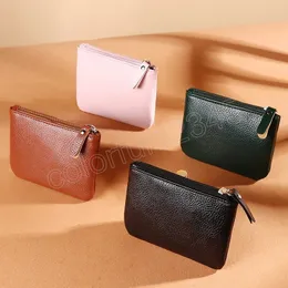 Portamonete da donna in pelle PU con cerniera piccola Portamonete da donna Pochette sottile Portamonete semplice Porta carte di credito Porta carte di credito