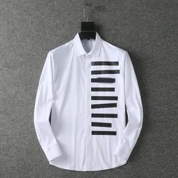 Męskie koszule Top Mały konno Haftowa bluzka Bluzka długie rękaw Silny kolor Slim Fit Casual Business Clothing Koszula Normalny M-3XL #03