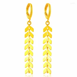 Orecchini a cerchio Gioielli classici 24k Gold Filled Women Long Fashion Heart Gift Commercio all'ingrosso