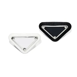 Metal Triangles Letter Brooch Women Girl Triangle Brooch Lapel Pin White Black Fashion Jewelry Accessories