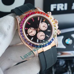 Designer Watches Watch For Mens Automatic Mechanical Watches Wristwatch Business Rainbow Size 41mm gummi rostfritt stål Rem lyxklocka Moissanite Watch
