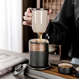 Кружки Travel Tea Tea Set Quick Guest Cup AntiScalling Portable One-Pot Ceramic Ceapot и Teacup Original
