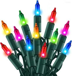 Saiten Batteriebetriebene Weihnachtsbaum-Lichterketten 10M 100 LED-Glühlampen-Mini-Lichterkette für Außenterrassen-Feiertags-Party-Dekor