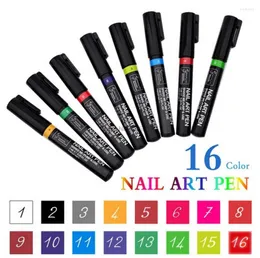 Oje DHL veya EMS 1000PCS BY DIY DEY Dekorasyon UV Jel Tasarım Çizim Aracı için 16 Renk Sanat Kalemi