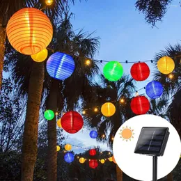 سلاسل Solar Garland Lantern Fairy String Lights في الهواء الطلق LED سلسلة الإضاءة مصابيح عطلة الفناء Party Garden Terrace Christmas Decorati