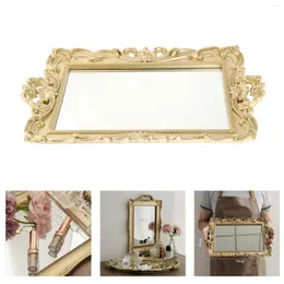 Sacchetti per gioielli 2-in-1 Luxury Mirrored Vanity Tray Organizer per specchio per trucco Decorazioni da tavolo