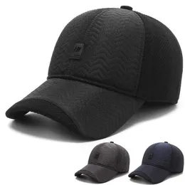 Boll Caps Men's Hat Autumn Winter Middle-Aged och äldre broderad baseballmössa varmt öron Fashion Outdoor Dad Cotton Cape