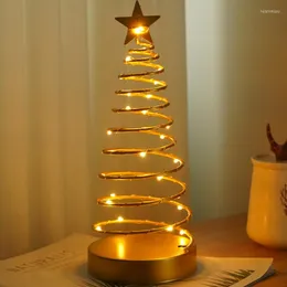 Nattljus Spiral Star Study Room Bedside Led Christmas Party Decoration Lamp Iron Art Ornament Lantern Creative Gifts