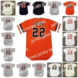 قمصان بيسبول سان فرانسيسكو فينتيدج بيسبول جيرسي 20 BOBBY MURCER 1976 21 JEFF KENT 2001 LANIER CLARK 23 SHAWON DUNSTON 2002 TITO FUENTES 1973