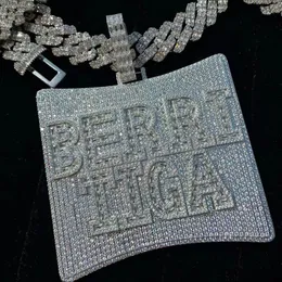 Moda unica placcata in oro Full CZ Lettera personalizzata Nome Numero Collana pendente Mens Hip Hop Bling Jewelry Gift