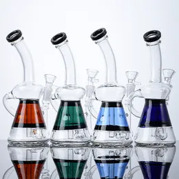 Beaker Bong Glass Water Pipes - Small Mini Hookahs with 14mm Female Joint Bowl Inline Perc Dab Rigs Recycle Klein Design for Oil Smoking Accessories