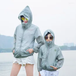 男の子の女の子のためのuv日焼け服服を覆う夏の薄いクールな通気性の子供フード付き幼児幼児jacke