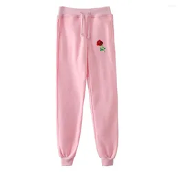 Men's Pants 2022 Fashion Casual Ladies Men's Sports Comfortable Trousers Printed Rose Flower Girl Jogging