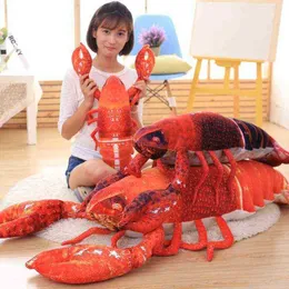 Simulation Lobster Cuddle Soft Cartoon Creative Lobster Cuddle Animal Pop Home Decoration Toys Sofa Cushion Kids Boys Gift J220729