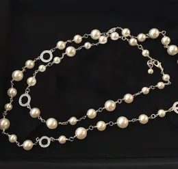 Moda 5C perla suéter cadena collar con cuentas para mujer fiesta boda joyería para novia