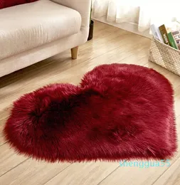 Плюшевая в форме сердца коврик гостиной офис имитация шерстяной ковровой спальни мягкие дома без скольжения коврики
