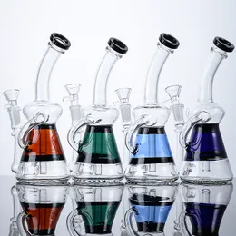 Mini Recycle Hookahs Beaker Bong Glass Bongs Małe rurki wodne 14 mm żeńskie staw z miską wbudowane platformy oleju olej