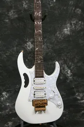 Guitarra eléctrica jem serise 7v color blanco hardware dorado h-s-h pastillas 24 trastes