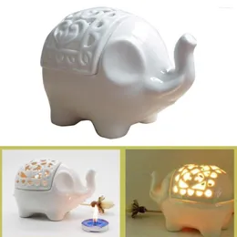 Candle Holders Holder Hollow Elephant Ceramic Aroma Diffuser Essential Oil Burner Home Decoration Incense Furnace Craft