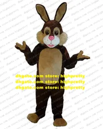 Chocolate East Rabbit Mascot Mascotte Jackrabbit Bugs Bunny lepus com grandes olhos bochechas brancas nariz no.1236