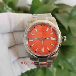 EW Factory MENS Watch lepsza jakość 36 mm 41 mm 124300-0007 Orange Dial Oster Pasme Watchy 904L Stal Cal.3230 Ruch Mechanical Automatyczne zegarki męskie