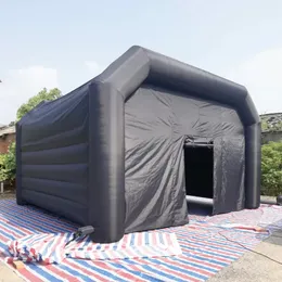 6x4.5m Square Black Inflatable Nightclub Tent Giant Poratable VIP Party Cube Night Club Bar With Blower 6.4x6.4m