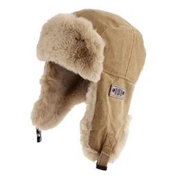BeanieSkull Caps Pilot Winter Hat Outdoor Russian Womens Fashion Labeling Mens Warm Bomber Trapper Ushanka 221105