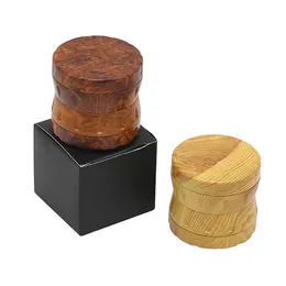 New wooden grinder smoking accessories wood matel tobacco crusher 2 type 52mm 4 layers dry herb Grinders